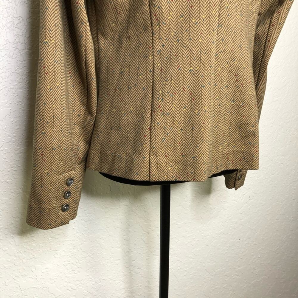 Cabi Penny Herringbone Fleck brown button front blazer jacket size Large #3170 - Picture 13 of 16